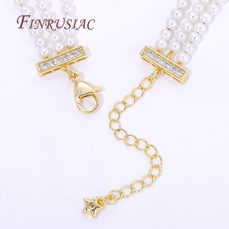 18K ゴールドメッキ 3 列パールネックレスコネクター、ジ - Pearl Trim Chain のレビューと価格