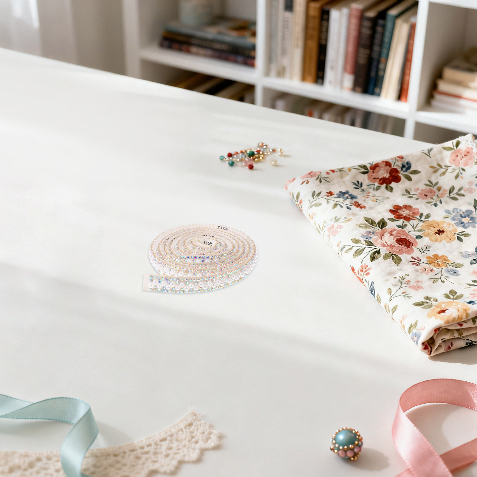 5ロール入り、ラインストーンとパールの装飾ストリップ。粘着性 - Embellishment Glue Craft のレビューと価格