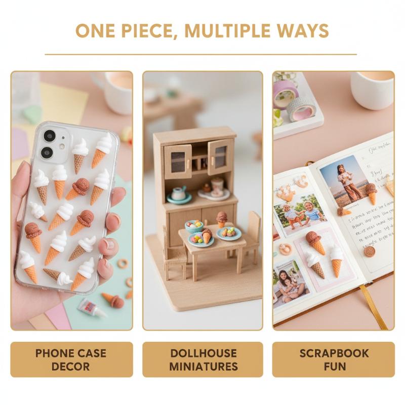かわいいミニ樹脂製アイスクリーム飾り10個入り漫画DIYアク - Embellishments For Scrapbooking のレビューと価格