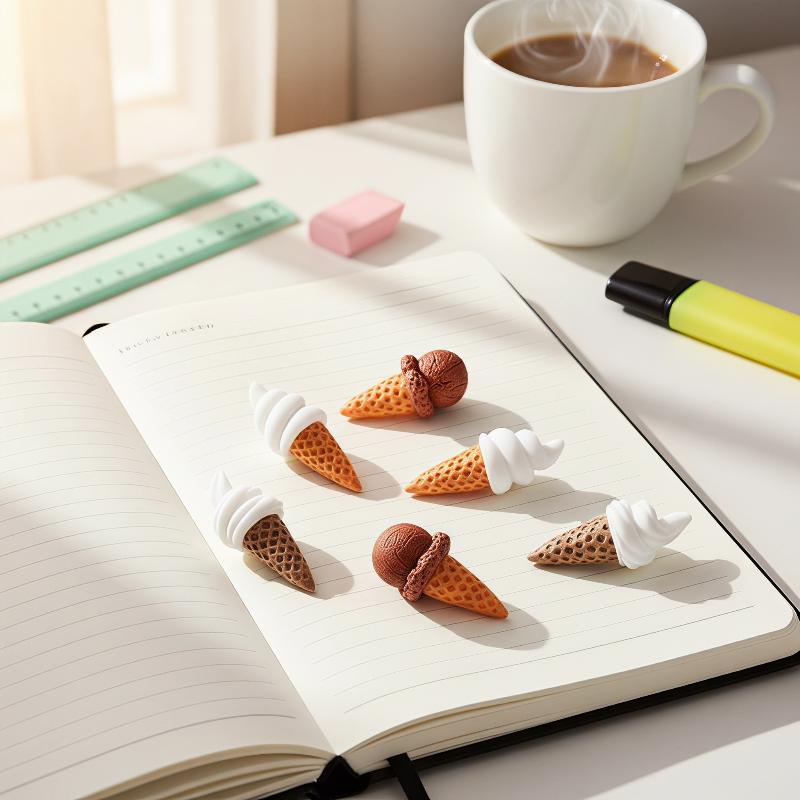 かわいいミニ樹脂製アイスクリーム飾り10個入り漫画DIYアク - Embellishments For Scrapbooking のレビューと価格