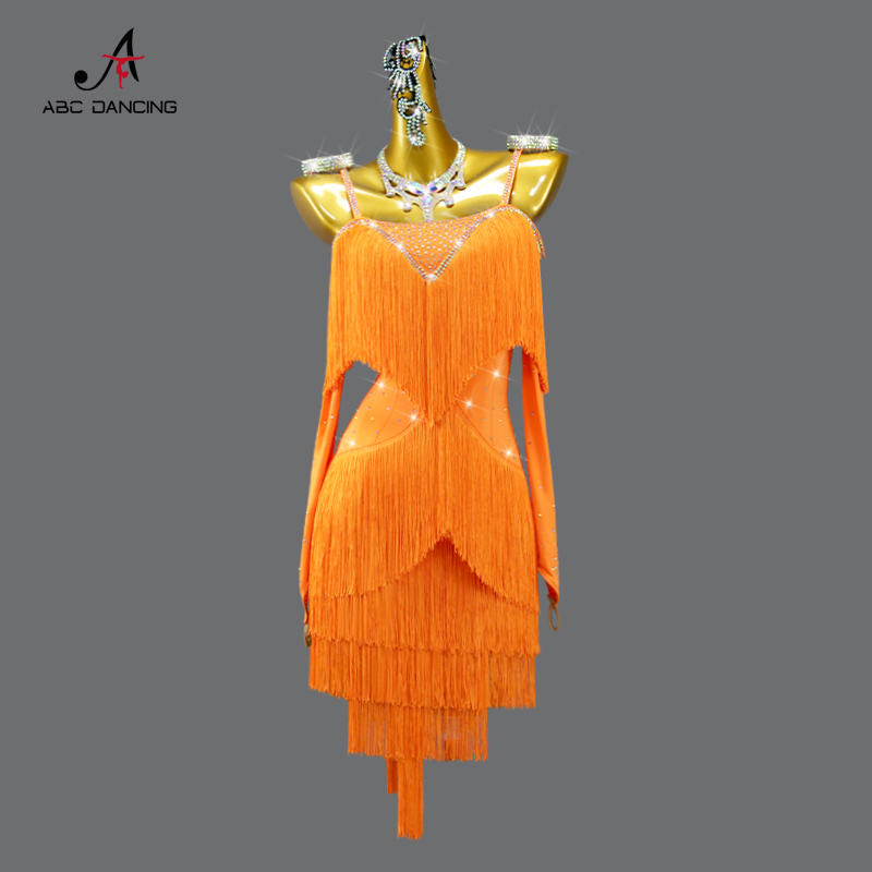 2026 新しい女性ラテンダンス競技服セクシーな女性社交少女 - Tassel Fringe Trim のレビューと価格