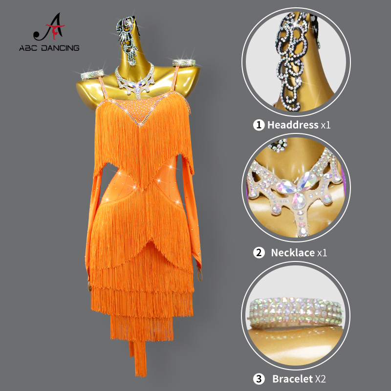 2026 新しい女性ラテンダンス競技服セクシーな女性社交少女 - Tassel Fringe Trim のレビューと価格