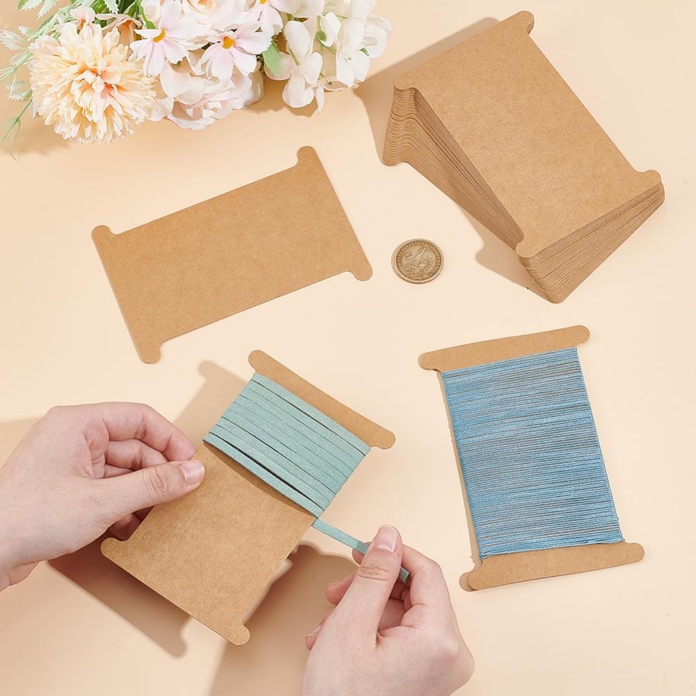 50 個リボン収納オーガナイザー段ボールリボンスプール刺繍フ - Organza Ribbon Spool のレビューと価格