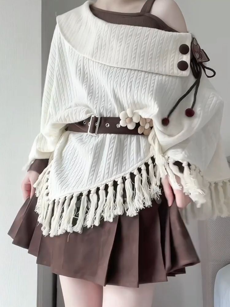 日本のヴィンテージモリケイ2点セット レディース フリンジト - Tassel Fringe Trim のレビューと価格
