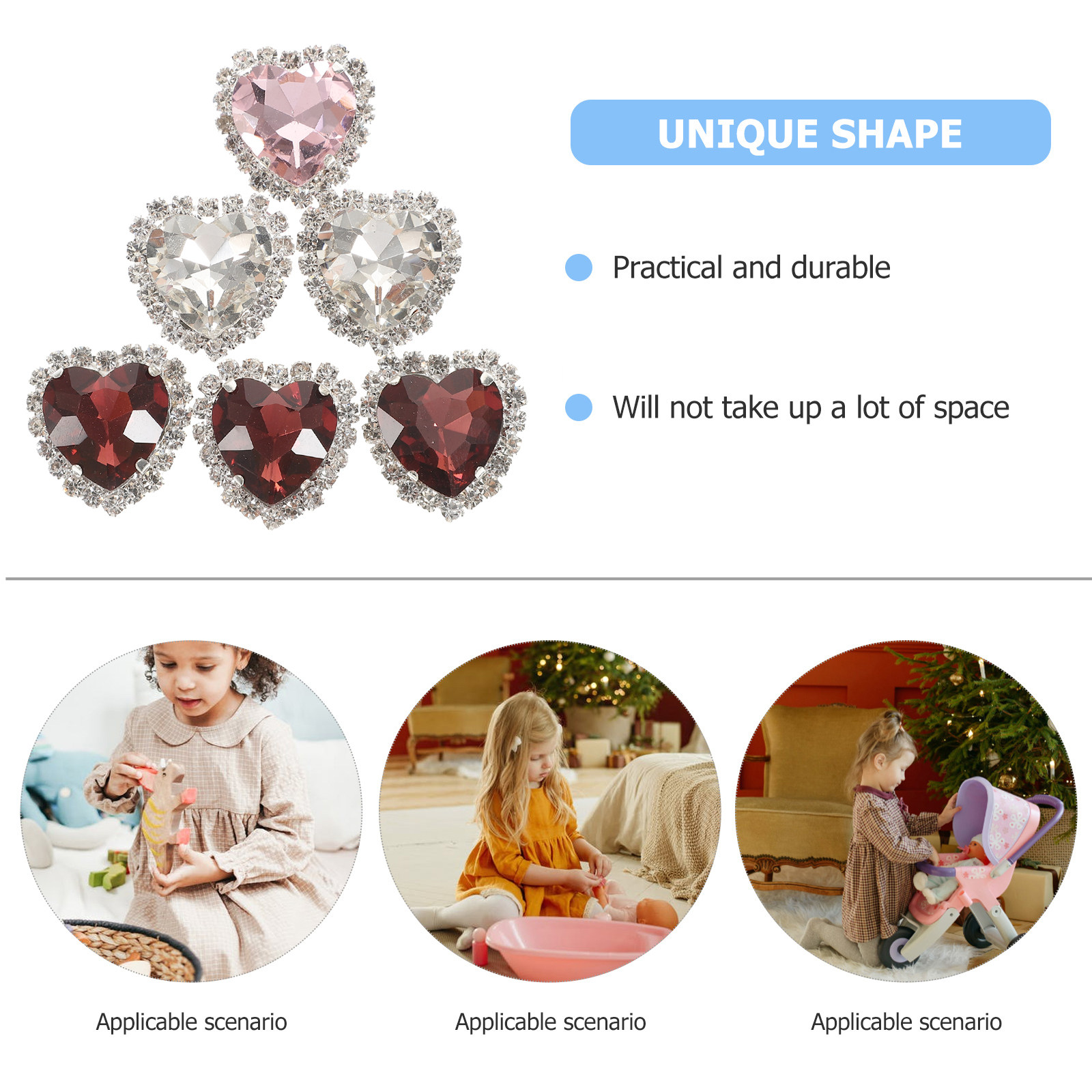 30個入り、ハート型の合金製ラインストーン。DIYクラフト、 - Embellishment Glue Craft のレビューと価格